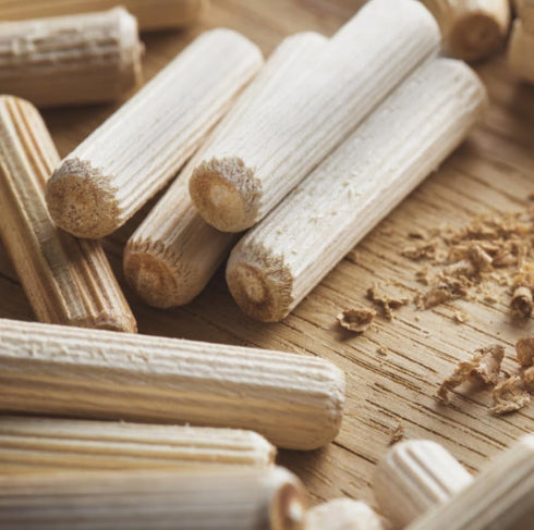 Wooden Dowel Pins 1/4"(6mm), Hardwood Made Tapered Wood Fluted Dowels Rods for Woodworking DIY Projects 200 Pcs...