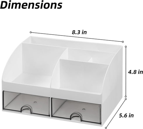 VITVITI Toothbrush Holders for Bathrooms Countertop, 8 Slots Toothpaste Bathroom Counter Sink Organizer with Drawers, Plastic Bathroom Organizer f...