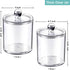 SheeChung 6 Pack Qtip Dispenser Apothecary Jars Bathroom with Labels - Qtip Holder Storage Canister Clear Plastic Acrylic Jar for Cotton Ball, Swa...