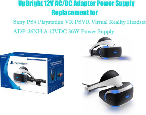 UpBright 12V 3A AC/DC Adapter Compatible with Sony PlayStation VR Virtual PS4 4 PSVR PSVR2 CUH-ZAC1 CUH-ZVR2 CUH-ZVR1 ADP-36NH A EVI-D100 SQN36W12...