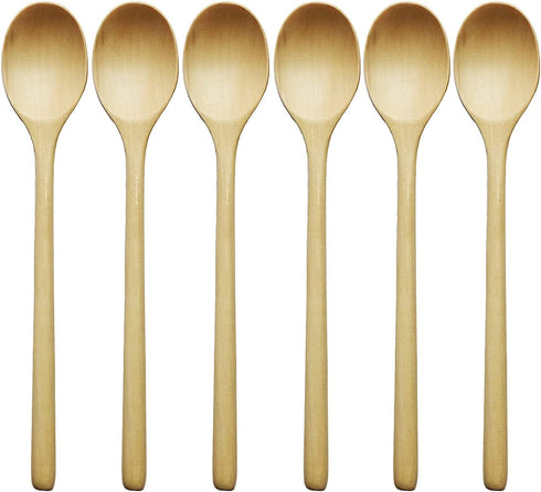 Wooden Spoons for Eating, ADLORYEA 9 inch Small Wooden Soup Spoon Mixing Stirring Tasting, 6-Piece Wood Spoons for Soup and Korean Food, Eco frien...