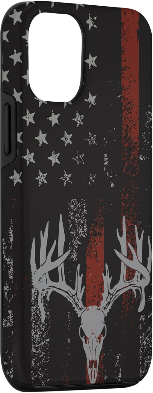 iPhone 12/12 Pro American Flag Whitetail Deer Buck Hunting USA FLAG Hunter Case...