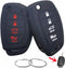 Silicone Rubber Key Fob Cover Compatible with 2013-2019 Hyundai Santa Fe Sport Sonata Tucson OSLOKA-875T (Suitable for Buttons with Eject/flip/fol...
