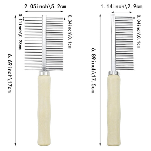 4 PACK Dog Cat Pet Comb Stainless Steel Cat Double-Sided Grooming Brush Professional Dog Grooming Comb Pet Hair Brush Cat Flea Comb for Long Short...