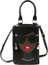 KUANG! Women Novelty Lady Face Shoulder Bags Funky PU Leather Top Handle Satchel Handbags Clutch Purse for Women...