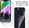Screen Protector Compatible with iPhone 14 Plus 6.7 inch, 2 Pcs Front + 2 Pcs Back Protector + 2 Pcs Camera Lens Protector 9H Hardness Protective ...