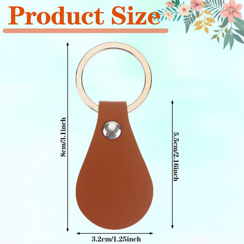 kekafu 50Pcs DIY Leather Keychains Brown Blank Key Fob Rivets PU Leather Keychain for Car Key Home Door Key Small Decoration Homemade Gift (Brown)...