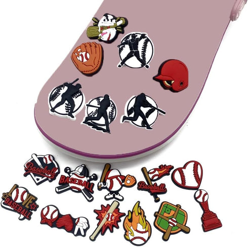 lovinglove Sports Shoe Charms for Clog Shoe Decoration,Baseball Volleyball Softball Soccer Football Basketball Hockey Shoe Charms Accessories Pack...