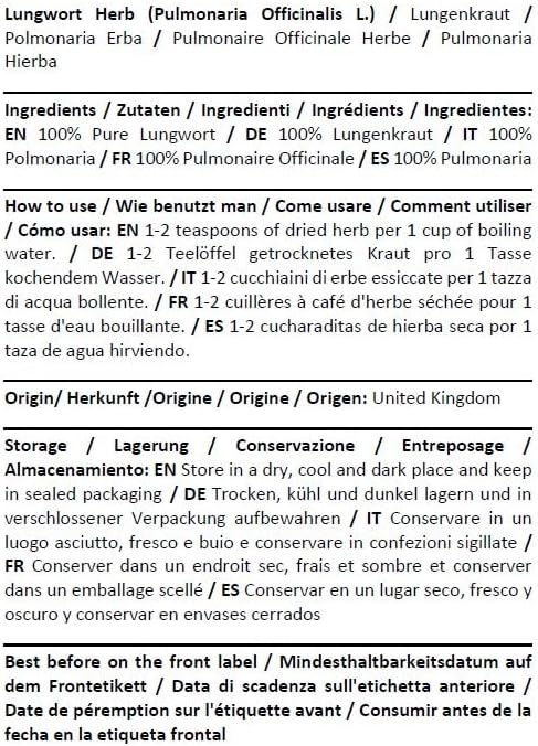 Health Embassy Lungwort Herb | Pulmonaria officinalis L | Herbal Tea (100g)...
