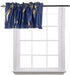 MYRU 1 Panel Foil Print Blackout Striped Curtain Valance for Kitchen Window (Navy and Gold, 54x18 Inch)...