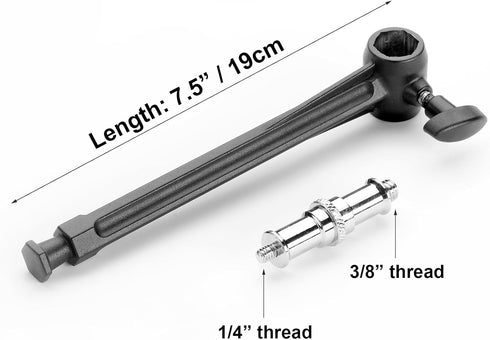 PHOCUS 6" Extension Arm with Universal Adapter Spigot for Super Clamp for Mounting Photo Studio Light, Strobe, LED Light or Camera...