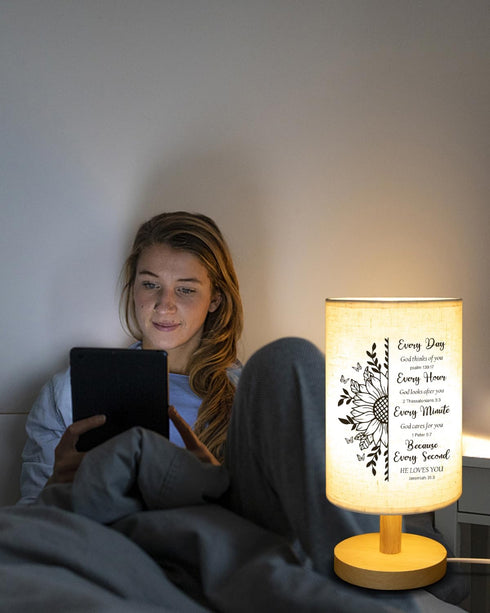 Christian Gifts for Women Table Lamp, Religious Gifts for Women with Bible Verse Prayer Inspirational Gifts Fabric Lamp Spiritual Gifts for Women,...