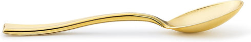 Posh Setting Plastic Mini Gold Spoons, 4 inch Gold Dessert Spoon Disposable, Small Plastic Spoons for Dessert, Tiny Little Appetizer Spoon Golden ...