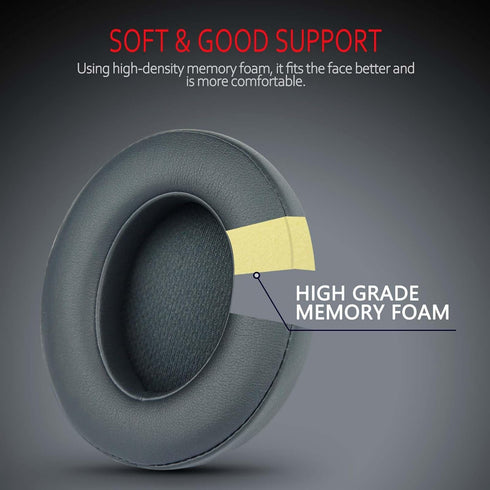 Krone Kalpasmos Earpad Replacement for Beats Studio 2 & 3 Wireless/Wired Headphone, Ear Cushion Premium Protein Leather Memory Foam with Kits, Sup...