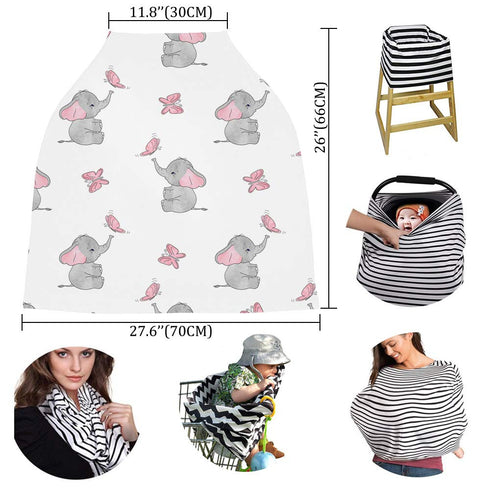 Carseat Cover for Girls Babies, Elephant Nursing Covers for Breastfeeding Baby, Car Seat Stroller Combos Cover,Pink Magic Butterfly Infant Carseat...