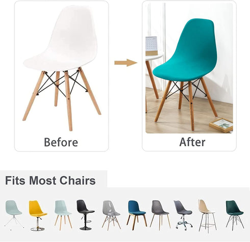 HAOYONG Mid Century Modern Dining Chair Covers Printed Shell Chair Cover Lounge Armless Chair Cover Stretchable Slipcovers for Kitchen, Office, Di...