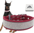 Bling Diamond Dog Collar for females girls,Soft Velvet Leather with Fancy Sparkly Crystal Rhinestones,Reflective Stripe,Suit Medium Large Dogs pup...