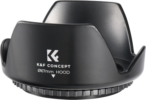 K&F Concept 67mm Tulip Flower Lens Hood for Canon, Nikon, Sony Cameras with EF-S 18-135mm f3.5-5.6, RF 24-105mm f4-7.1, Sony FE 85mm f1.8, Sigma 1...