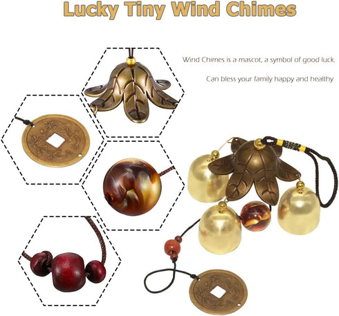 Hooshing Lucky Small Wind Chimes Metal Garden Bells Feng Shui Windchimes for Best Wishes Home Outdoor Garden Patio Hanging Decor Gift for Mother...