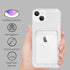 MZELQ Silicone Compatible with iPhone 15 Case, Card Holder Camera Protection Cover + Screen Protector, Card Slot Soft Slim Phone Case -Crystal......
