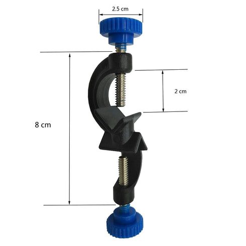 Lab Clamp 4 Prong Finger Style Cork-Coated Head and A Black Laboratory Stand Clip...
