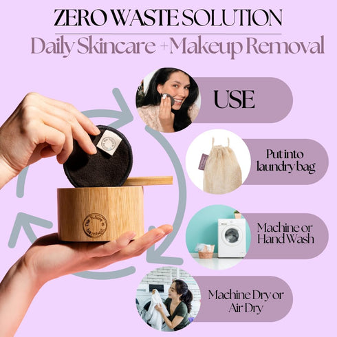 14 pcs Reusable Makeup Remover Pads | with Washable Laundry Mini Cotton Beauty Bag, Soft Reusable Face Pad for Facial Cleansing Wipes Skincare Set...