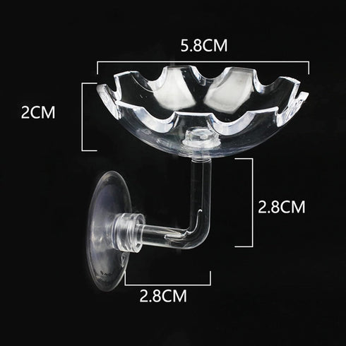 Bilindasly Acrylic Shrimp Feeding Dish Floral Shrimp Bowl Aquarium Transparent Feeder Container with Suction Cup for Aquarium Fish Tank...