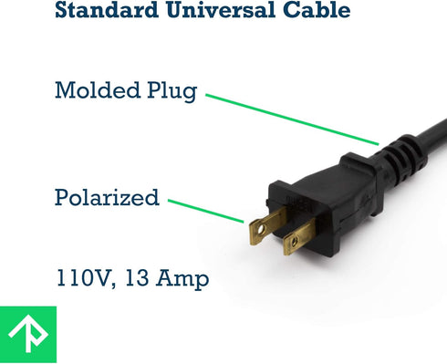 Power Tool Replacement Cord SJT, 18 GA AWG, 2 Wire, 6 1/2 ft, 2 Prong, with Stripped Ends and Rubber Strain Relief Boot...