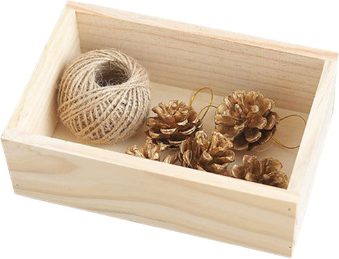 LONG TAO 7.5" × 5" × 2.4" Wood Succulent Planter Plant Container Box Window Boxes Rectangular Flower Bed Pot Storage Box for Indoor Outdoor Home V...