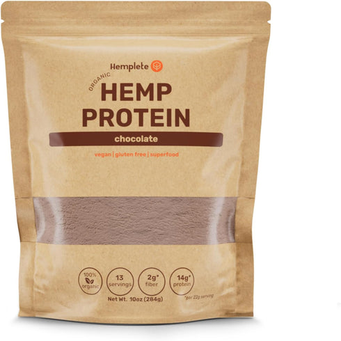 Hemp Vegan Protein Powder for Heart and Brain Health, Easy to Digest Chocolate Powder Drink with Plant Protein for Muscle Building and Recovery, 9...