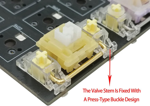 V3 Screw-in Installation Translucent Yellow Keyboard Stabilizers with 2u 6.25u 7u Wires, Keycap Stabilizers Mechanical Keyboard Stabilizers For Di...