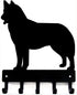 Husky - Key Holder & Dog Leash Hanger for Wall - Large 9 inch Wide with 5 Hooks - Made in USA...