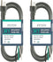 2 Pack 3 ft 14/3C SJTW Appliance and Power Tool Cord, 14 Gauge 3 Prong Replacement Power Supply Cord Cable, 110V 115V 120V AC Pigtail, 15A, 1875w ...