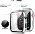 BHARVEST 2 Pack Hard PC Case Compatible with Apple Watch SE 2022/Series 6/5/4/SE 44mm, Case with Tempered Glass Screen Protector Overall Bubble-Fr...