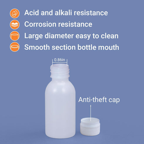 PE Plastic Food Grade Bottles, Wide Mouth Lab Reagent Bottle, Liquid/Solid Sample Seal Sample Storage Container Chemical Bottle (Translucent, 3.4o...