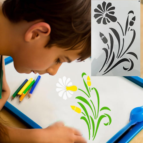 15 pcs Flower Stencils, BOSOIRSOU Plant Rose Stencil Templates Botanical Leaves Drawing Templates for Craft Scrapbooking Painting on Wall Wood...