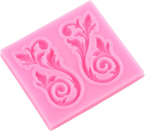 Baroque Fondant Molds Curlicues Scroll Relief Cake Decorating Silicone Mold For Cake Decoration Cupcake Topper Gum Paste Chocolate Polymer Clay...