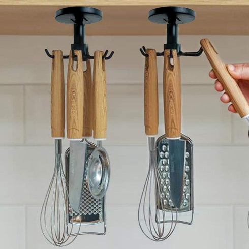 Aosome Under Cabinet Utensil Holder Hanger Hook for Kitchen and Bathroom 2 Pack...