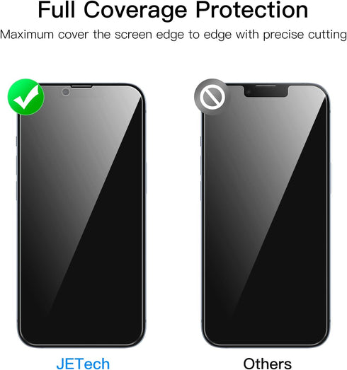 JETech Privacy Full Coverage Screen Protector for iPhone 14 6.1-Inch, Anti-Spy Tempered Glass Film, Edge to Edge Protection Case-Friendly, 2-Pack....
