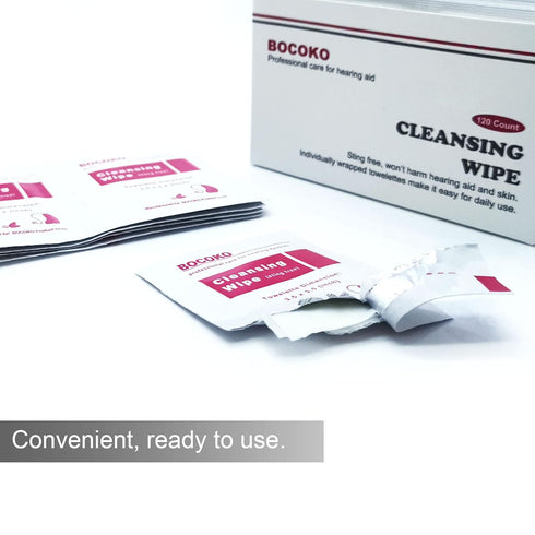 120 Count Hearing Aid Wipes Individually Packaged Cleaning Towelette with Cleaning Tools for Hearing Amplifier...