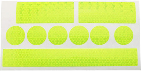 E-outstanding Reflective Sticker for Bike 21PCS Yellow Safety Reflector Waterproof Adhesive Reflective Decals for Cycling Bicycle, Wheelchairs, Mo...