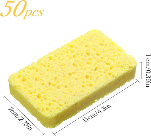 Individually Wrapped Sponges, Kitchen Dishwashing Sponge Bulk, Non Scratch Dishes Scouring Pad Dishcloth, Odor-Free Sponge Wipes for Household Cle...