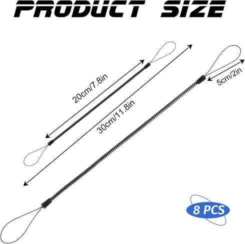 8 PCS Elastic Lanyard Tether Retractable Spring Coil Strap Pens Coil Spring Straps Touch Pens Plastic Coil Spring Leash Stylus Lanyard Cord for Te...