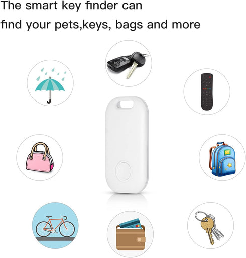 2 Pack Key Finder Smart Bluetooth Tracker Item Finder Work with Apple Find My Item Locator Anti-Lost Device for Keys, Bags and More Global Positio...
