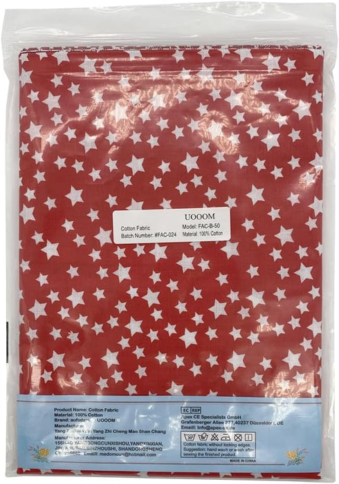 UOOOM 6pcs 50 x 50cm Patchwork Cotton Fabric DIY Handmade Sewing Quilting Fabric Different Designs (Tone-Red)...