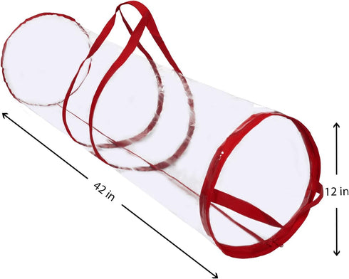 Primode Wrapping Paper Storage Bag, Gift Wrap Organizer, Fits 40 Inch Long Rolls, Hold Up to 24 Rolls, Heavy Duty Clear PVC Bag with Top and Side ...