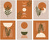 HLNIUC Warm Color Boho Art Print Mid Century Modern Canvas Poster Set of 6(8”X10”, Unframed) Minimalist Abstract Geometric Sun Wall Art for Living...