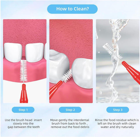 50 Pcs Interdental Brushes 4 Sizes, Dental Soft Toothpicks Braces Brushes Go Between Teeth Gum?Oral Hygiene Slim Brushes Cleaning Tool...