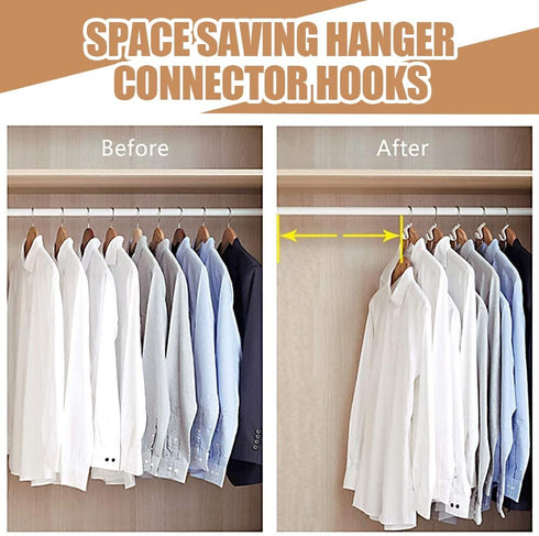 Clothes Hanger Connector Hooks, 50pcs Extra Large Size Space Saving Hanger Connector Hooks for Plastic Hangers Hooks, Closet Cascading Clothes Han...