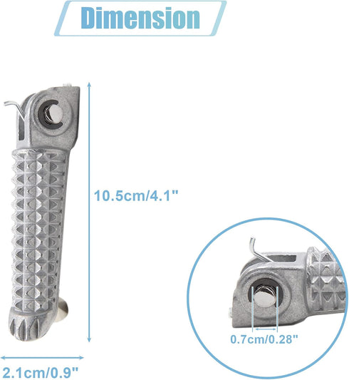 uxcell 1 Pair 7mm Aluminium Alloy Motorcycle Footrest Footpeg Foot Rest Peg Bike Bicycle Cycling Silver Tone for Yamaha...